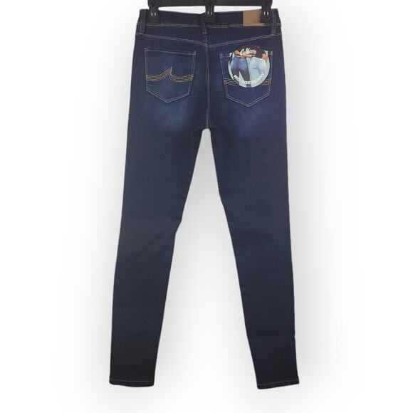 California Vintage Dark Wash Mid Rise Skinny Jeans 5 26in Classic Denim Western - Picture 3 of 9